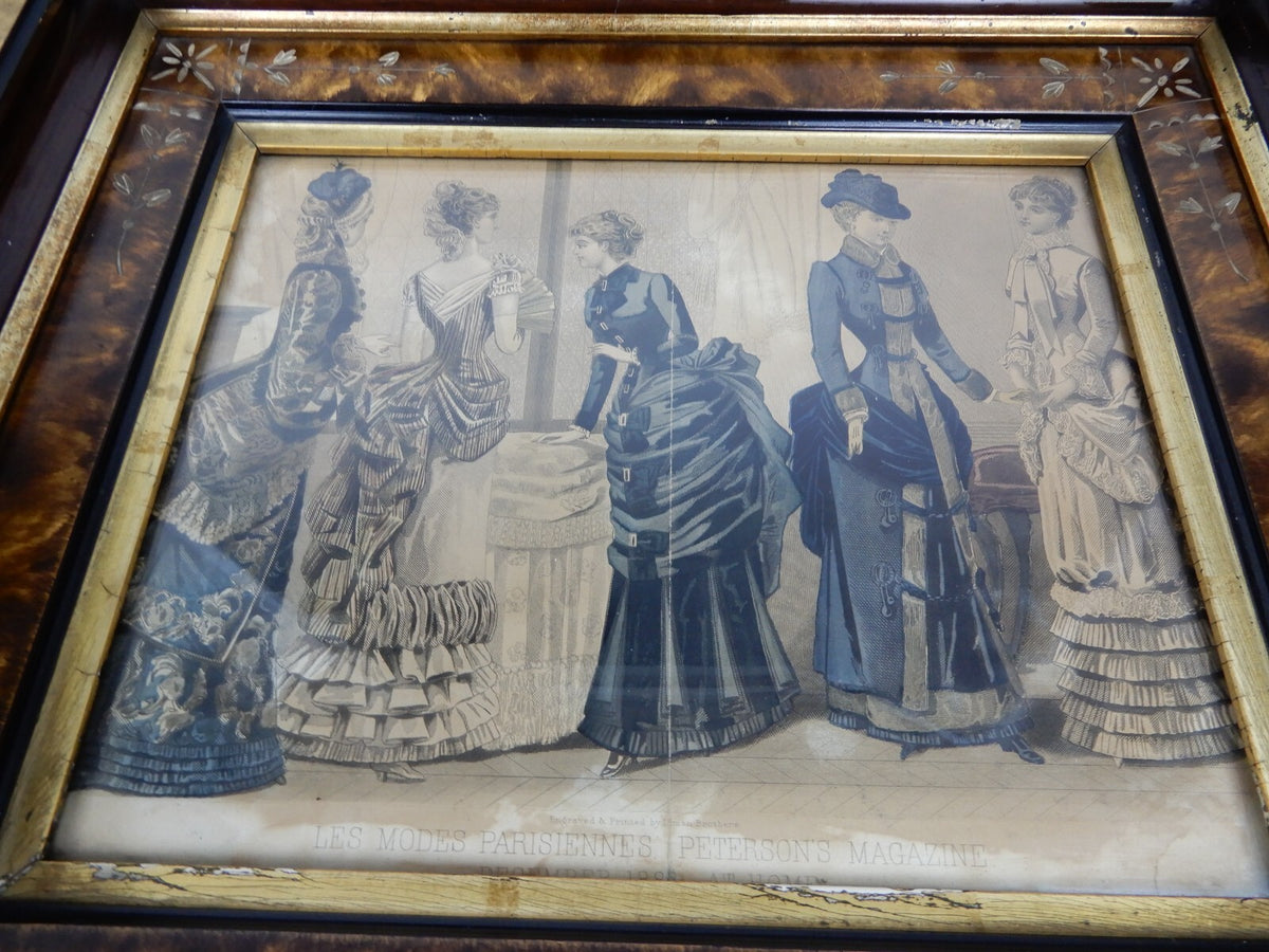 Victorian "Les Modes Parisiennes Petersons Magazine 1886" Framed Print