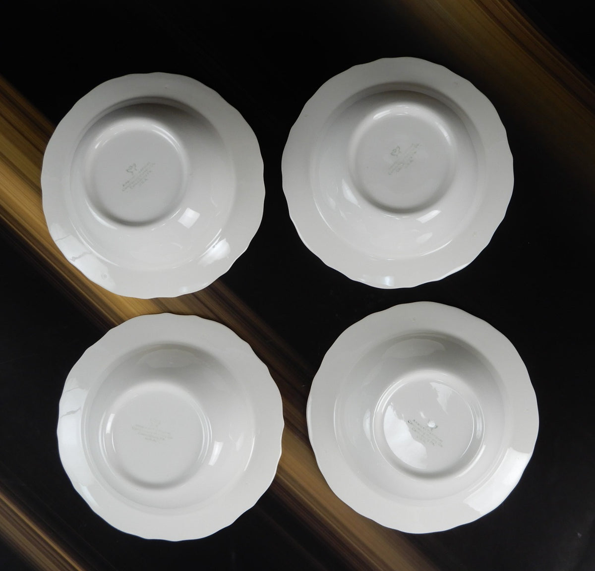Four Canonsburg Pottery American Traditional Embossed Cereal Bowls