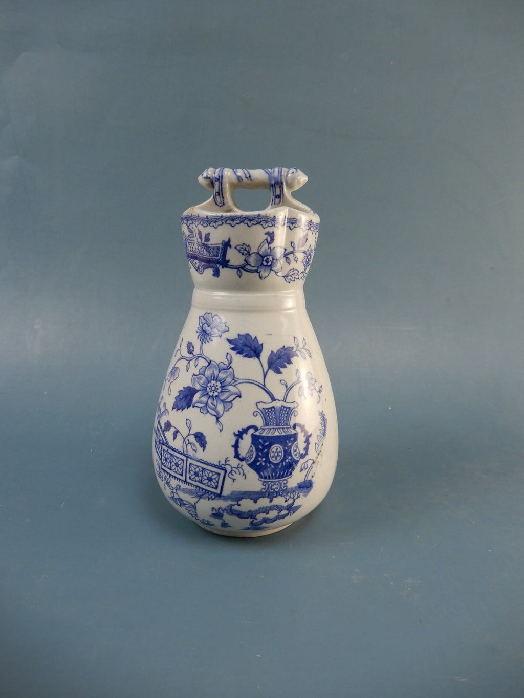 Antique Toothbrush Holder Vase Chinese Scroll Edge Malkin Co E.M.& Co, Argyle