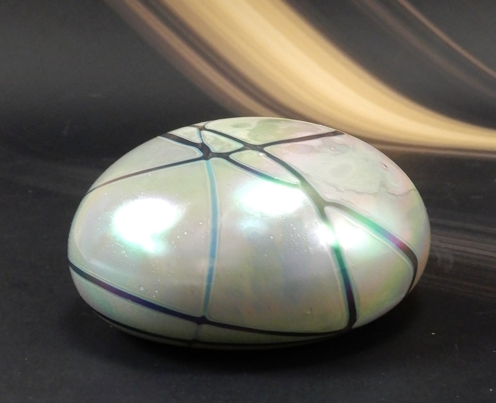 Vintage Gary Levay Hand Blown Iridescent Art Glass Paperweight Signed