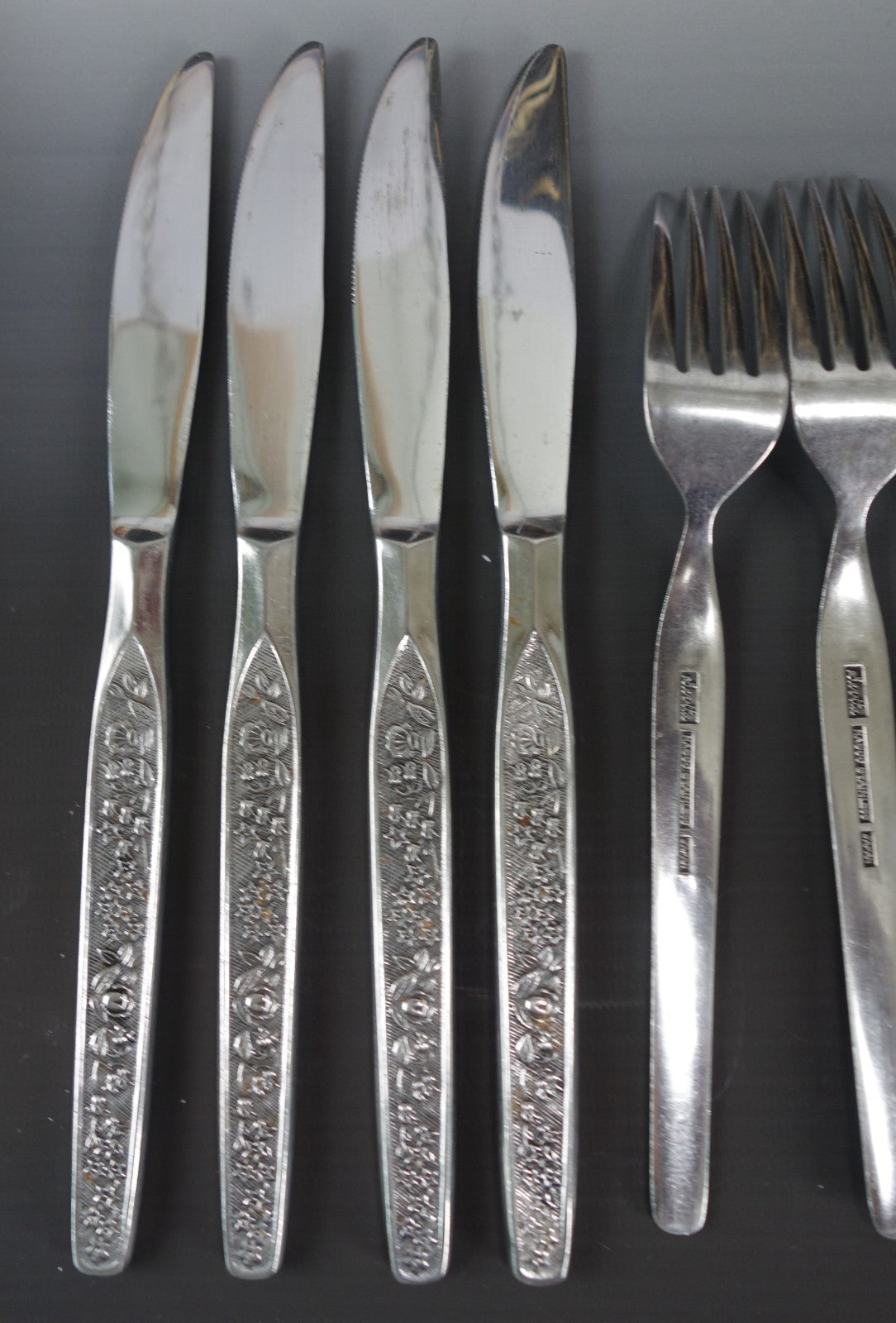 22 Piece of NASCO Sevita Repousse Floral Stainless Steel Made in Japan