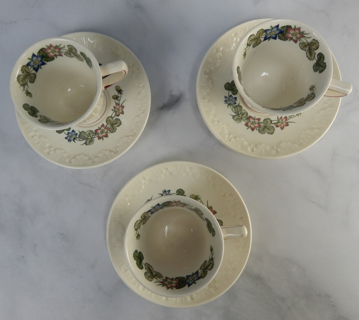 Set of 3 Wedgwood China~PEMBROKE T428 CORINTHIAN Demitasse Cups and Saucers