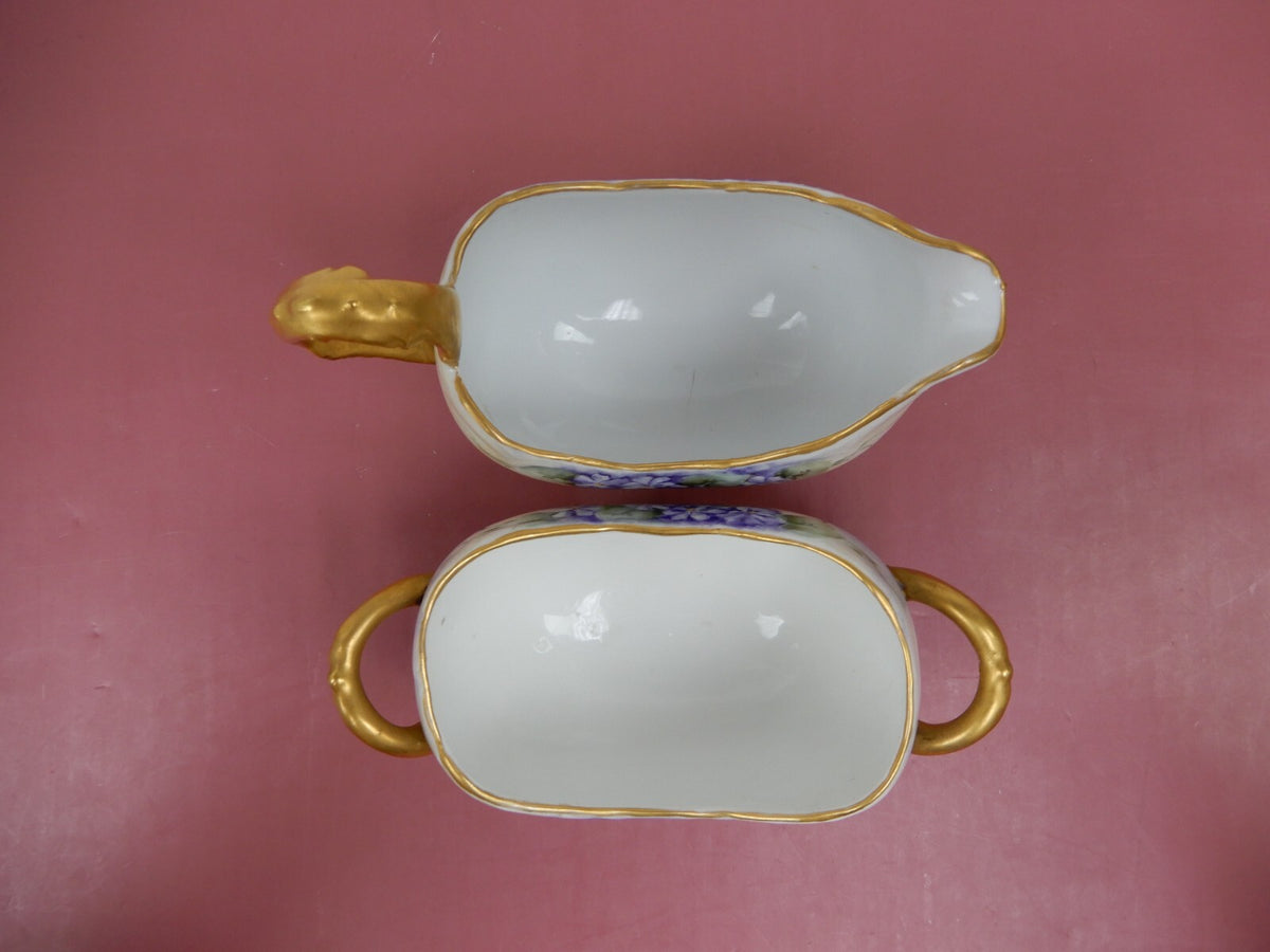 Vintage Sugar and Creamer Bowl Ceramic Tea Set of Two Made in Bavaria