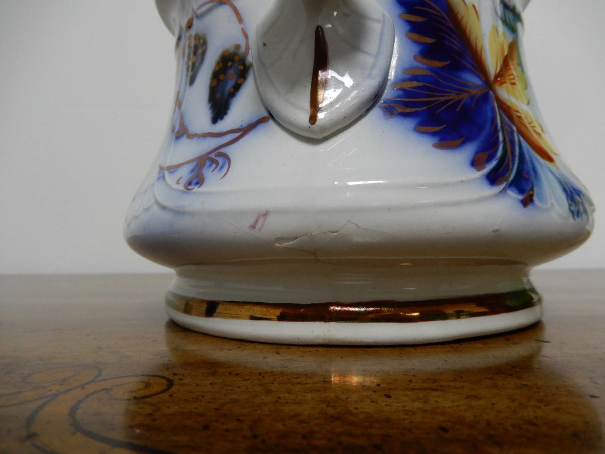 1856 Edward Walley  Flow Blue,Leaves & Berries Ironstone Sugar Bowl NO LID