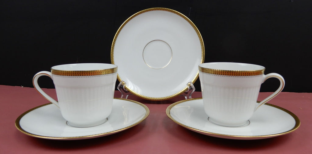 Vintage 5-Piece Mismatch Gold Accented Tea Set With Cups and Saucers (Germany)