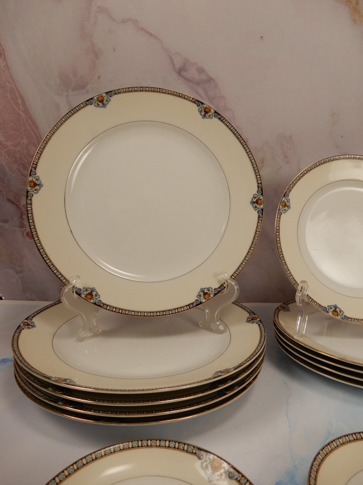35 Pc  7-Piece 5 Place Setting Noritake Morimura Japan Shirley Pattern