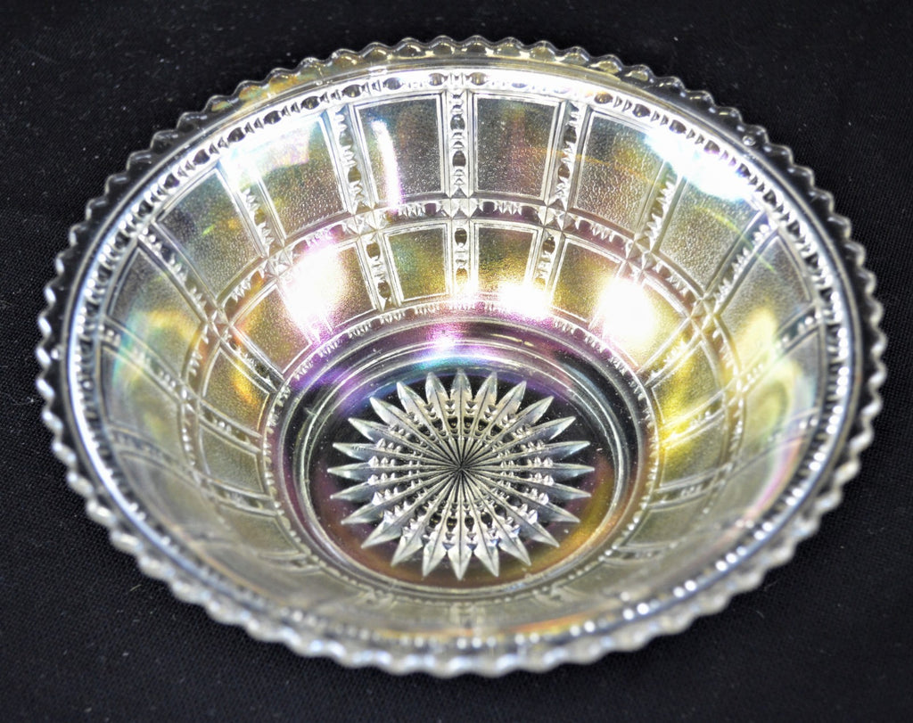 Orange Iridescent Glass Bowls Hobnail Design