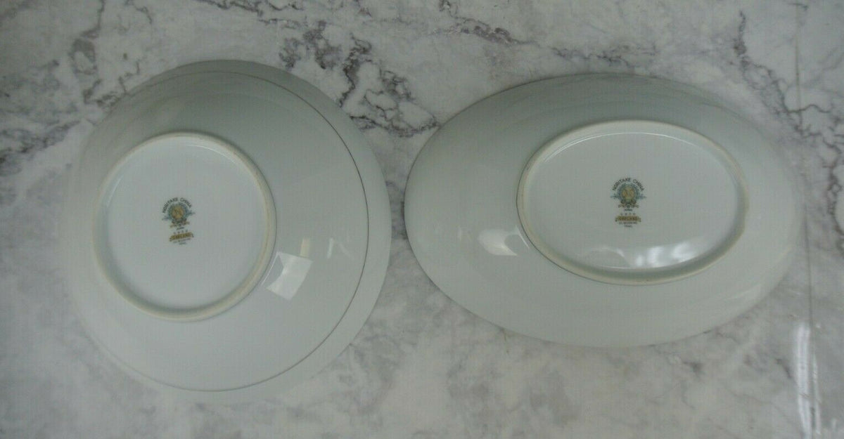 Vintage Porcelain Noritake Garland 5906 Pattern Oval and Round Serving Bowls