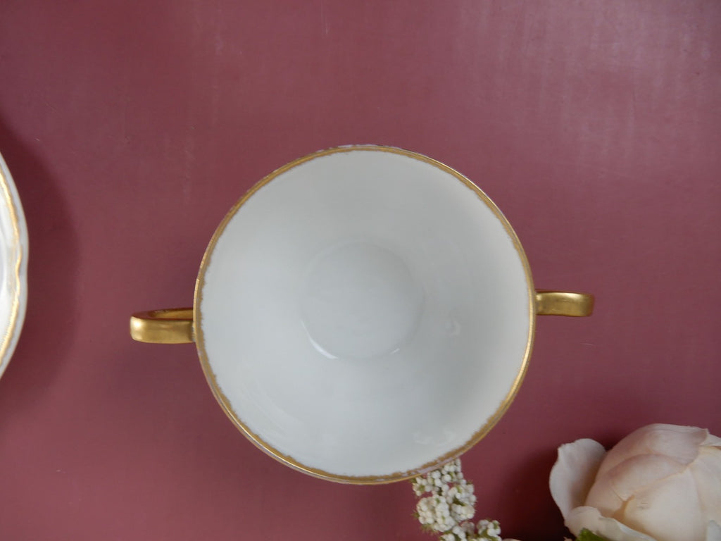 Vintage Theodore Haviland Limoges Bouillon Cup & Saucer