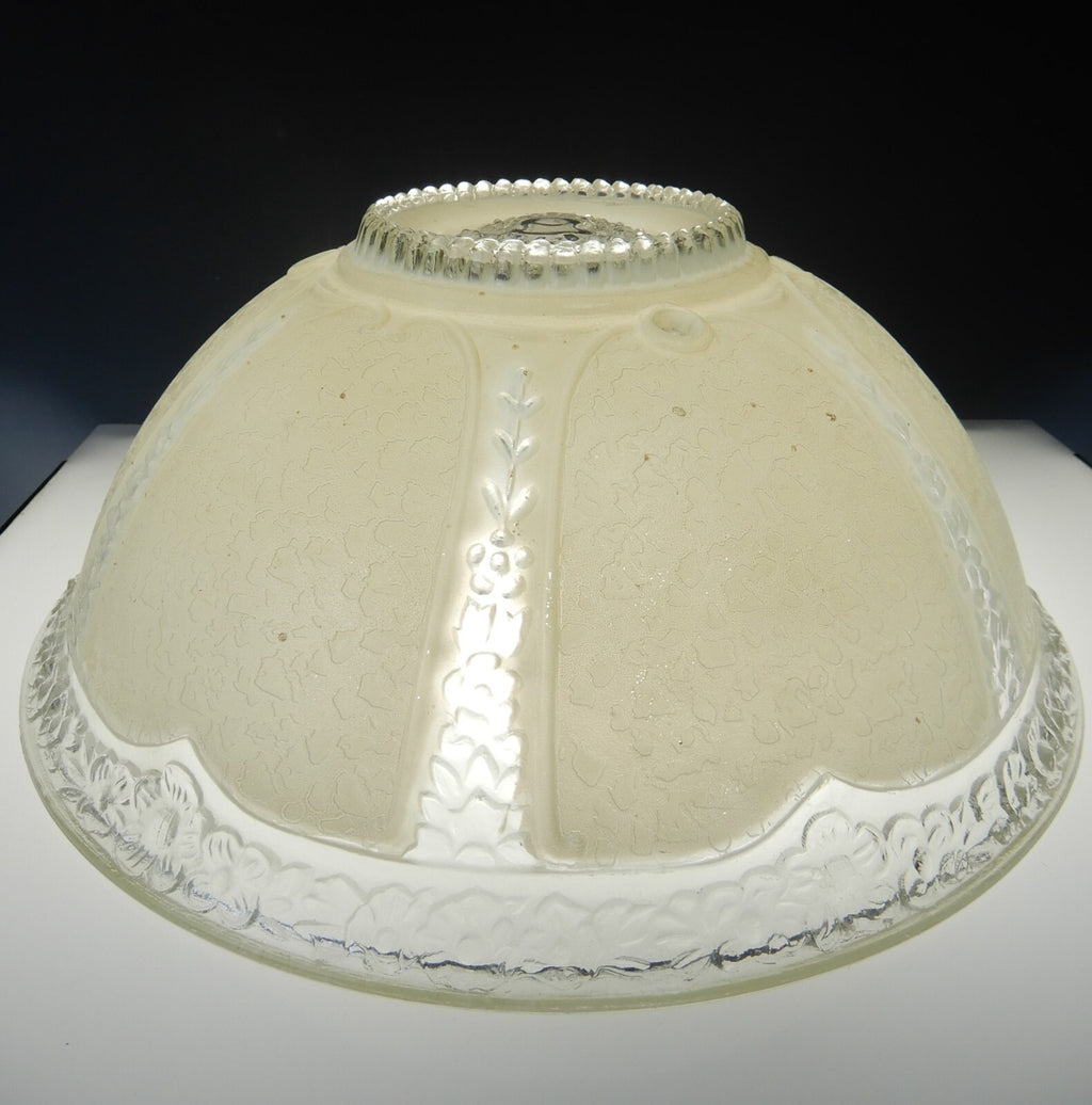Art-Deco Glass Ceiling Shade Clear and White Chains not Included