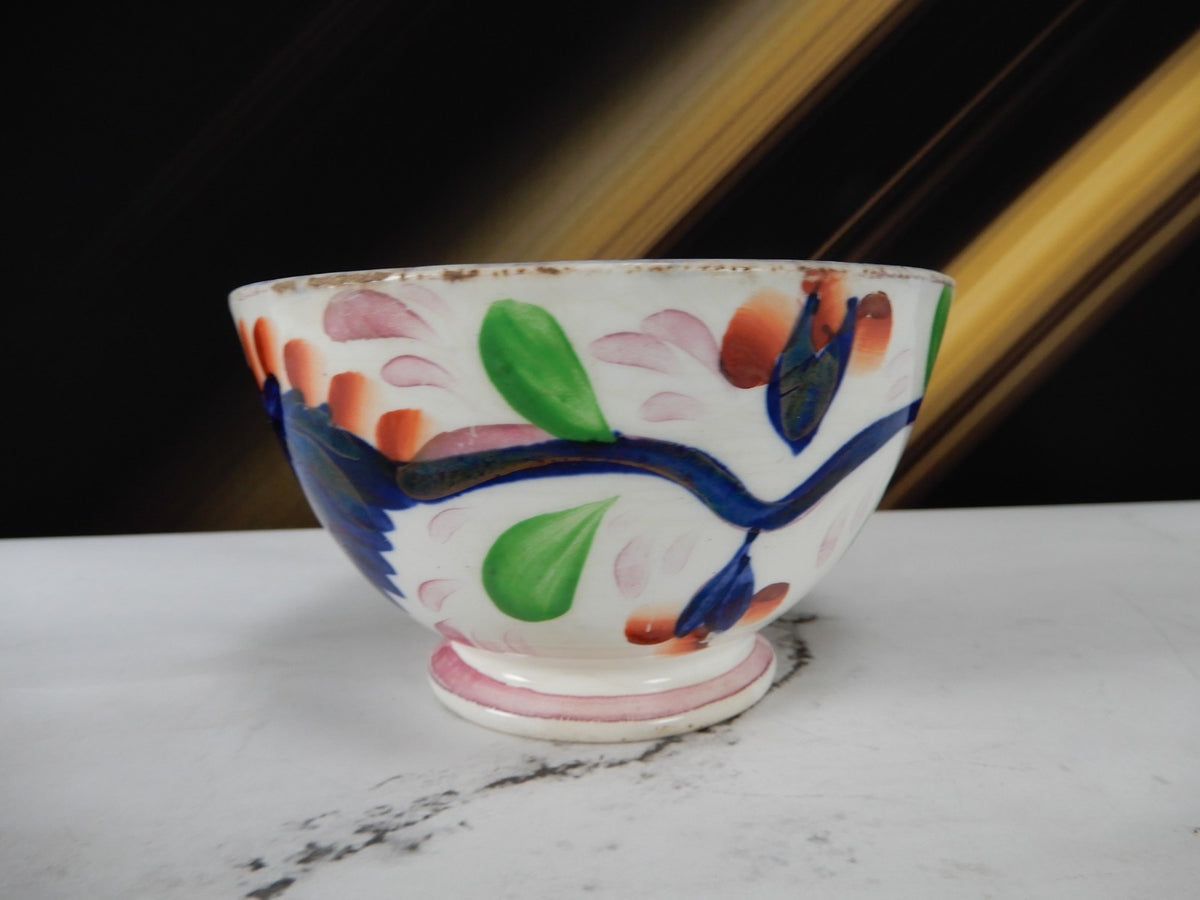 Antique Duch Gaudy Welsh Regout Grape Pattern Small Bowl