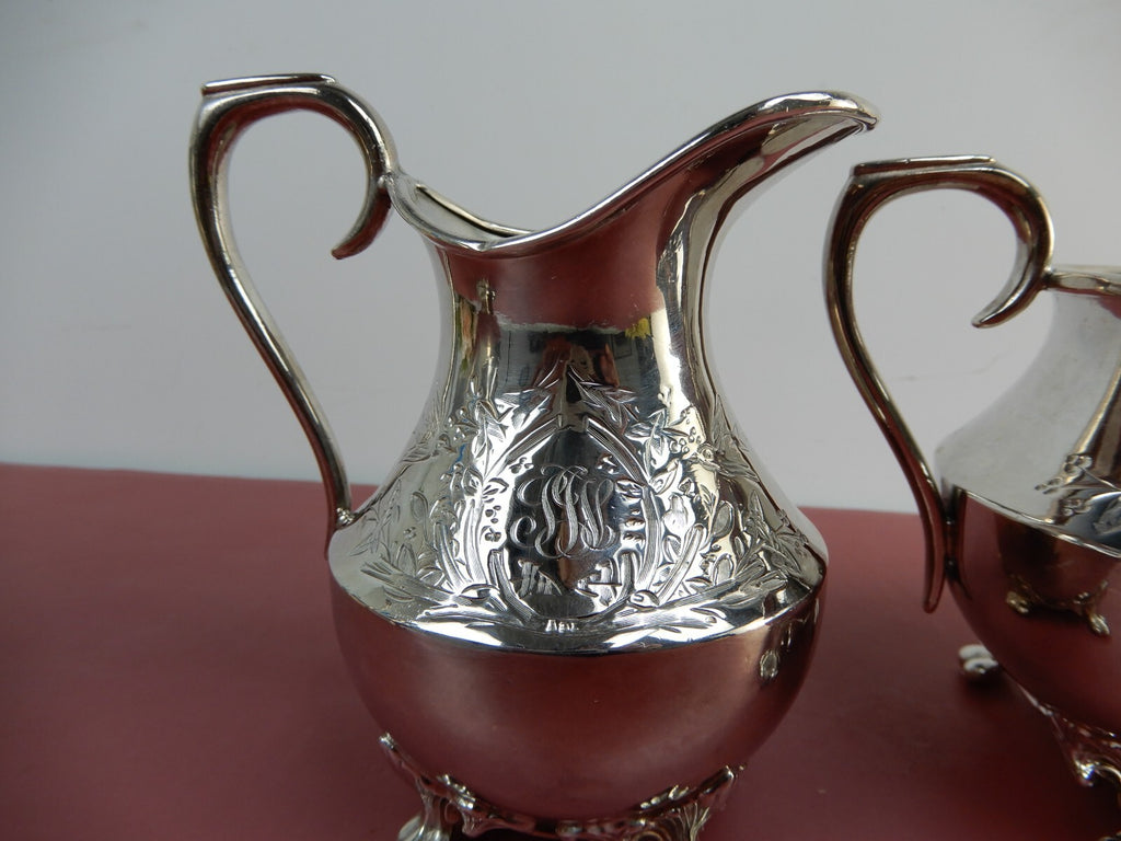 Vintage Atkinson Bros Silver-Plated Creamer and Sugar Bowl