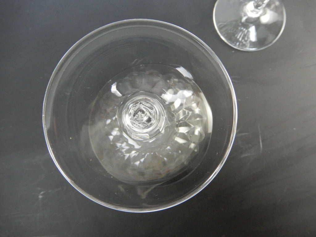 Josair Edith Crystal Stem 5 Saucer Champagne Feather Cuts Glasses
