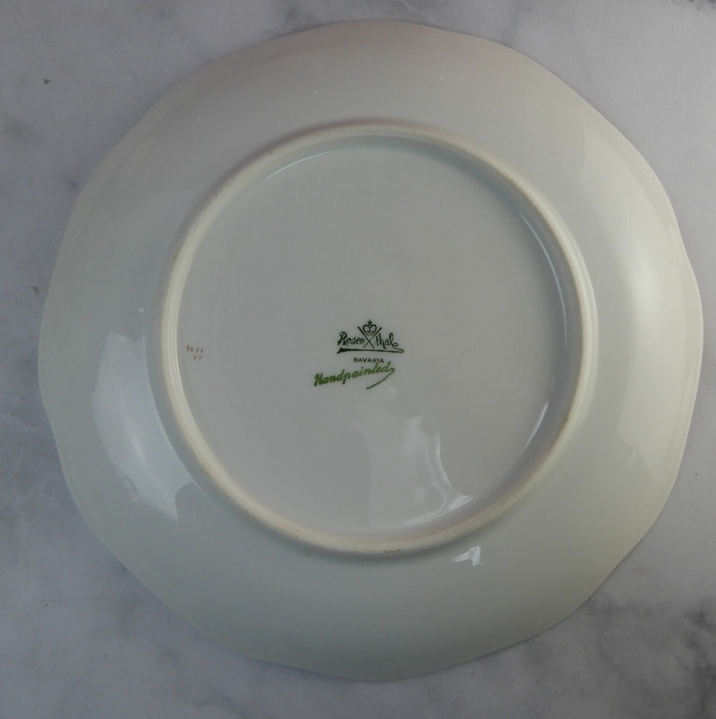 Signed Rosenthal Hand Painted Floral Rose Plate 9"