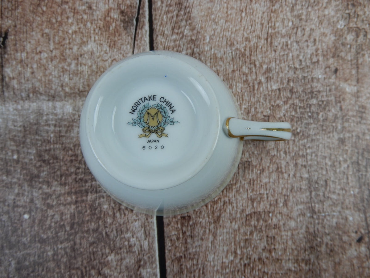 Vintage Noritake Morimura 5020 White Rose and Leaf Set of 3 Cups and Saucers
