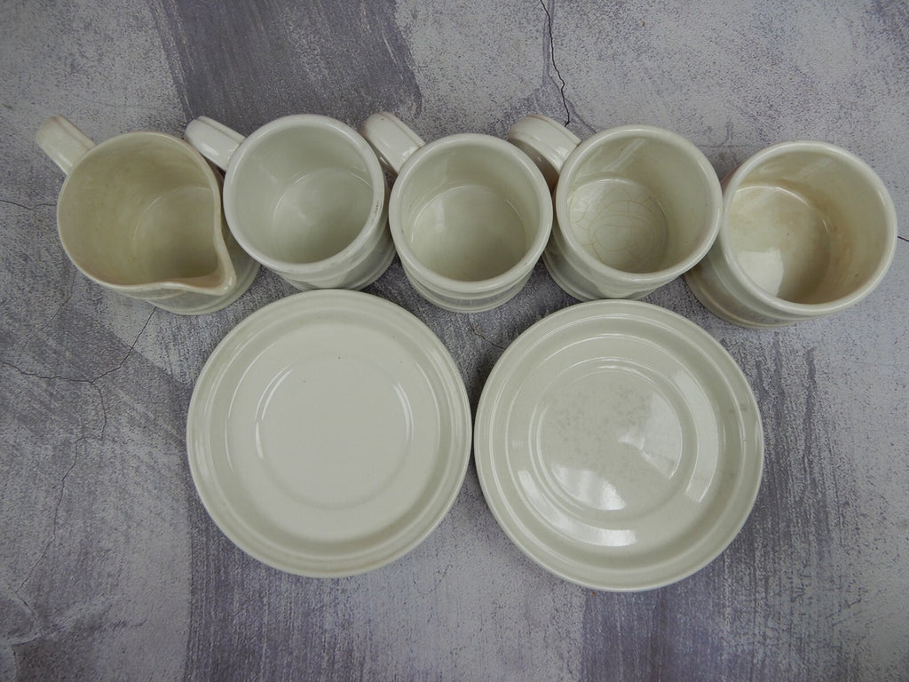 Vtg Portmeirion Meridian Series Mugs,Saucers,Creamer &Sugar Bowl Made in England