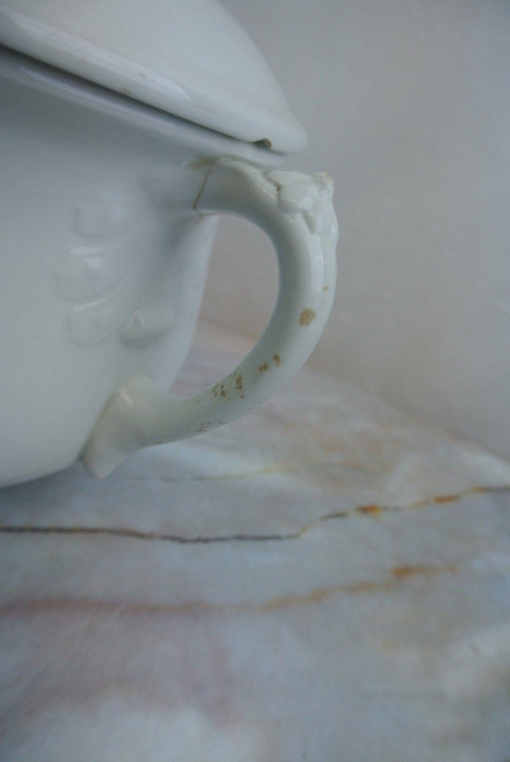 Antique Royal Ironstone China Johnson Bros. England Chamber Pot Circa 1888-1900