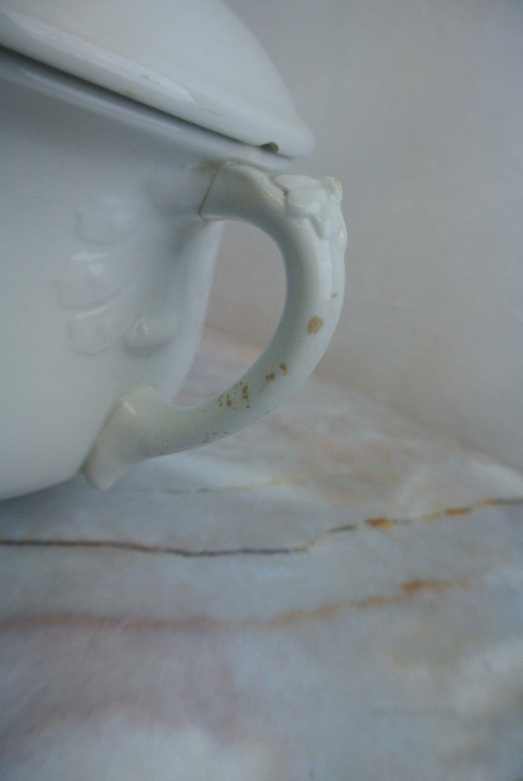 Antique Royal Ironstone China Johnson Bros. England Chamber Pot Circa 1888-1900