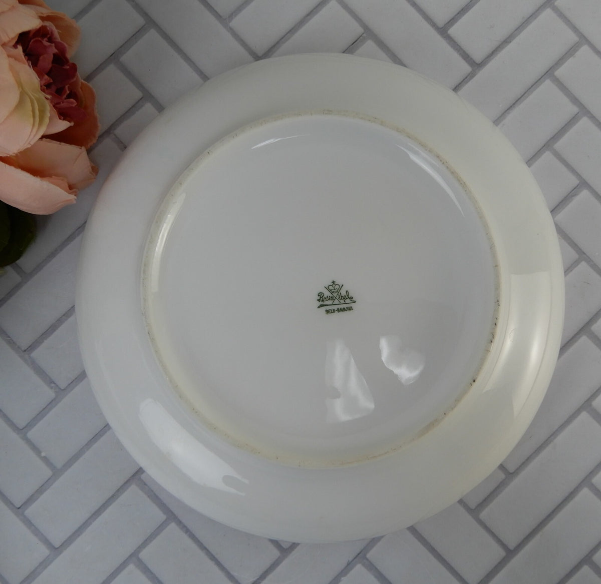 "Rosenthal Self Bavaria" Hand Painted Pink Flowers & Signed 9" Decorative Bowl