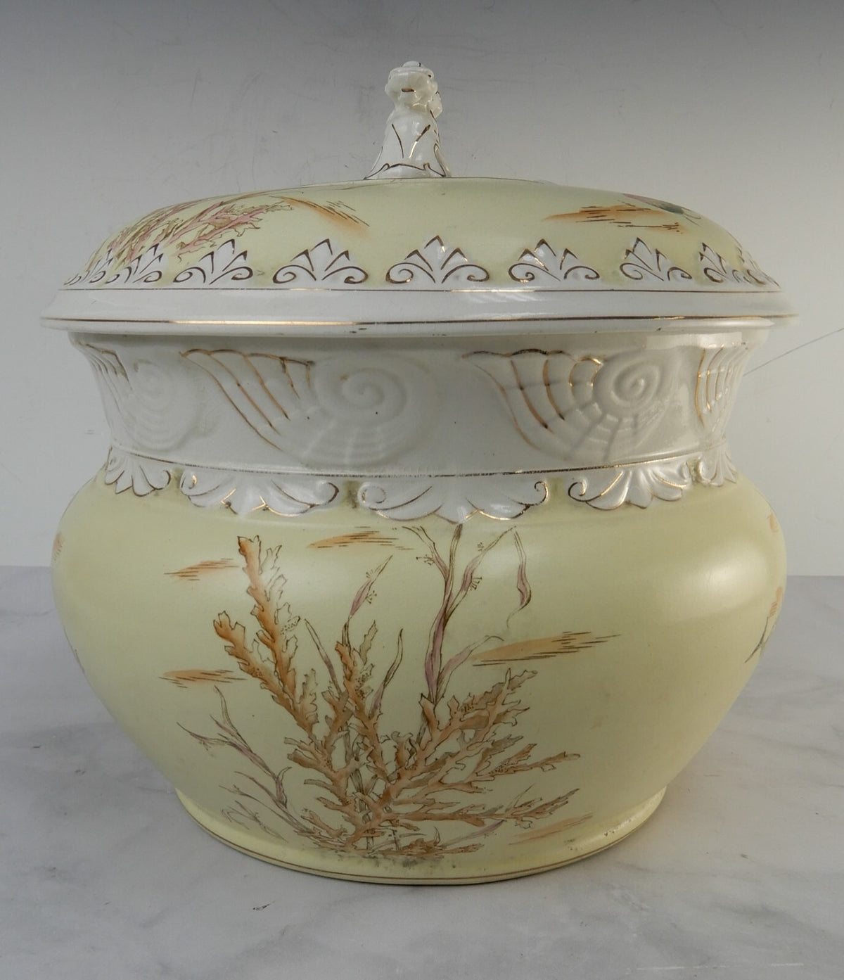 Antique Alba China Bona Fama Melior Ironstone Pottery Chamber Pot