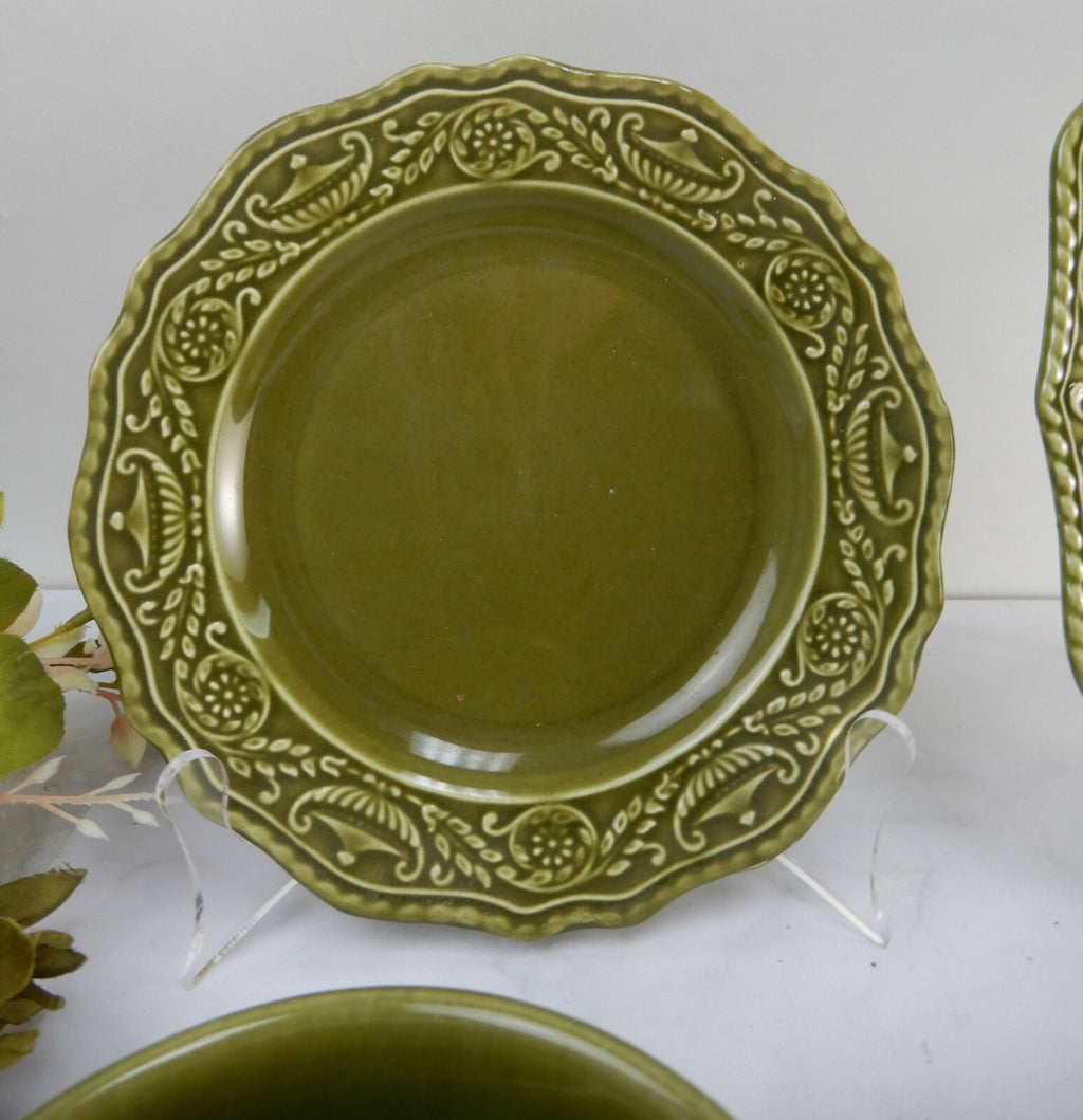 Vintage 5 Canonsburg Pottery Regency Ironstone Green Replacement Pieces