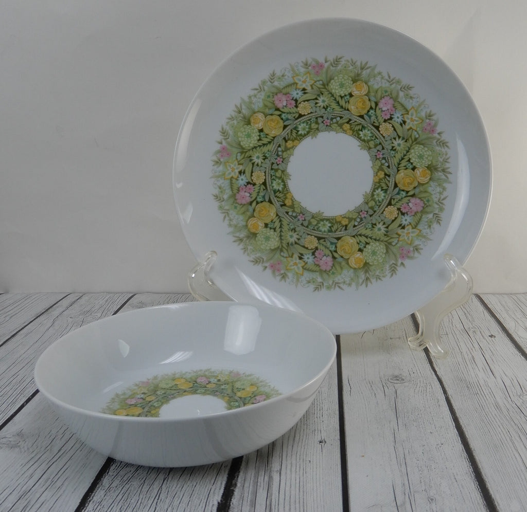 Noritake Younger Image "BIMINI" 6923 Pattern Chop Plate,Round Bowl