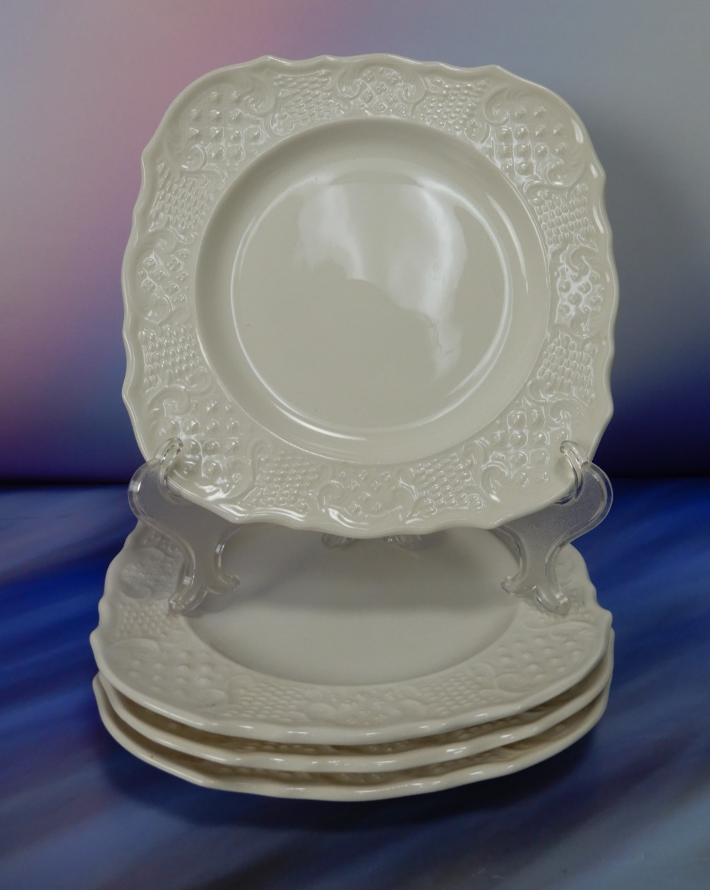 4 Salad Square Plates Canonsburg Pottery American Traditional Made in U.S.A