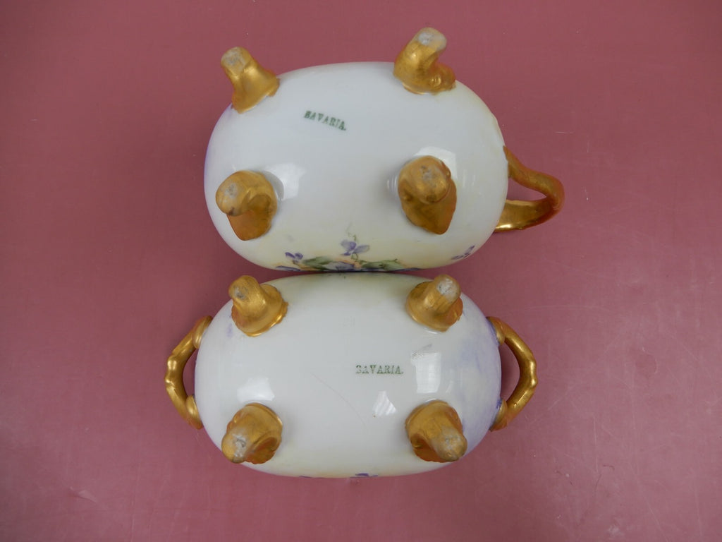 Vintage Sugar and Creamer Bowl Ceramic Tea Set of Two Made in Bavaria