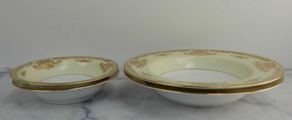 Set of 2 Soup Bowls and 2 Fruit Bowls Noritake "Mayfield" Pattern 7280
