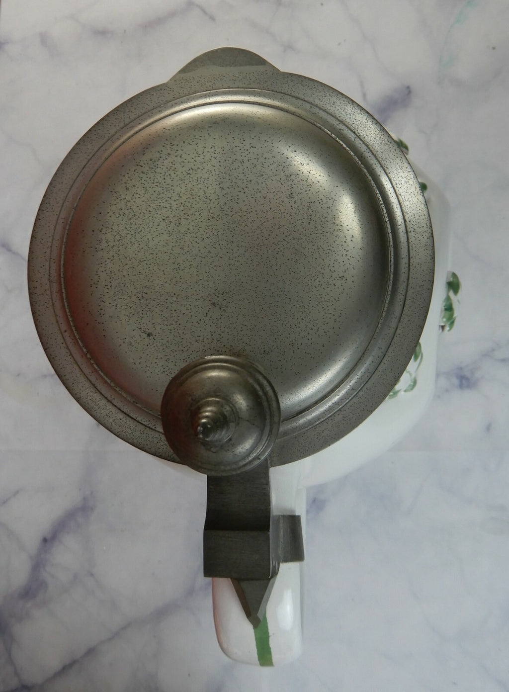 Vintage Eugen Wiedamann, Germany, 1950s-1960s Pewter and Ceramic Lidded Pitcher
