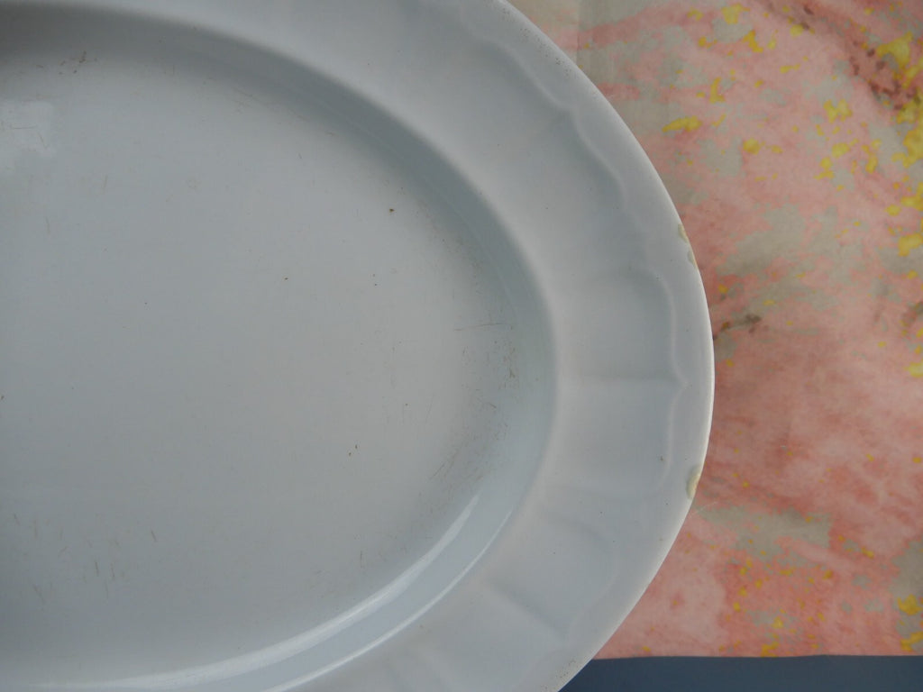 White Ironstone Oval Platter J. Edwards President Shape Burslem England, c. 1856