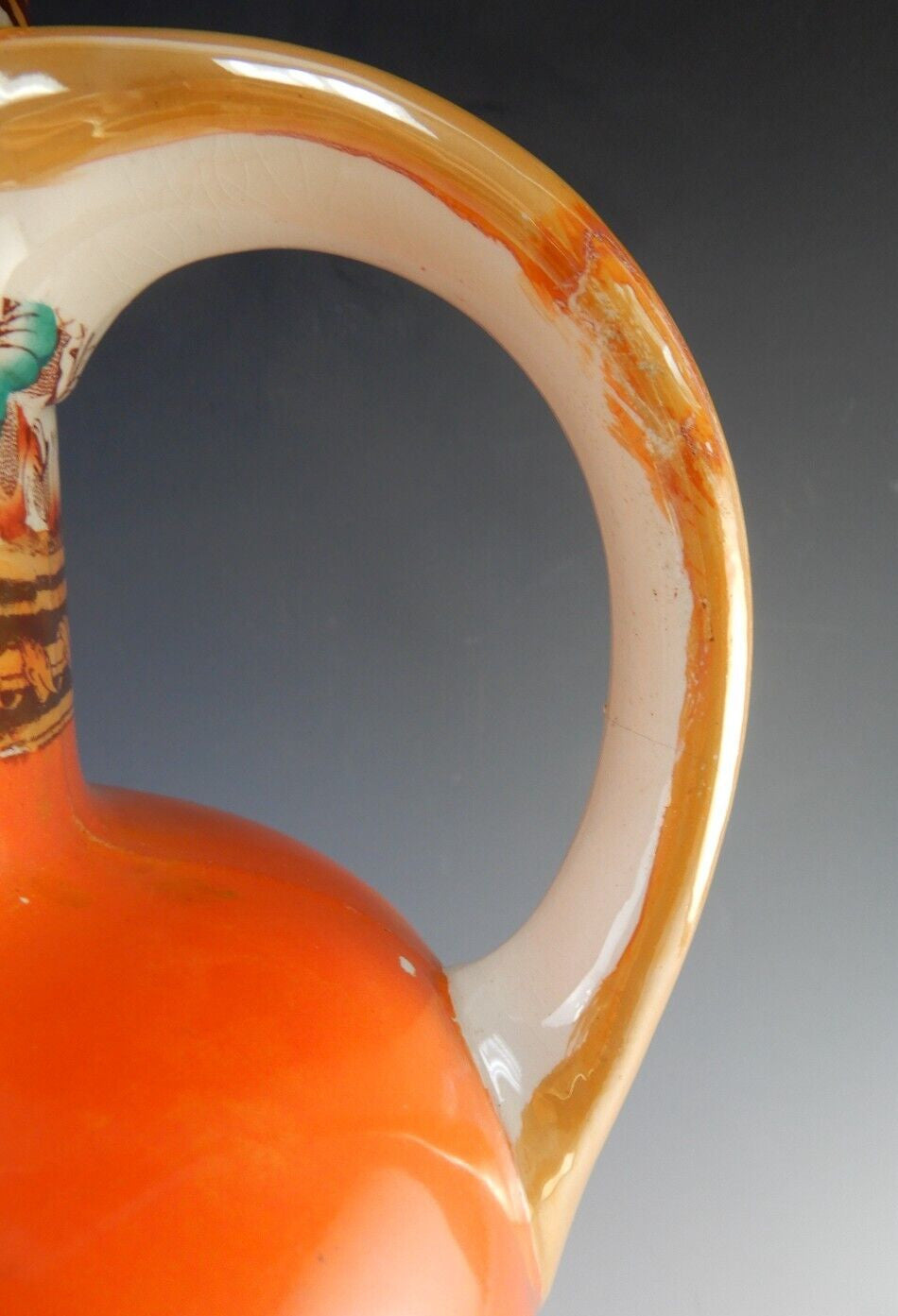 Vintage Furnival Ironstone Pottery Pitcher with Lion Fighter