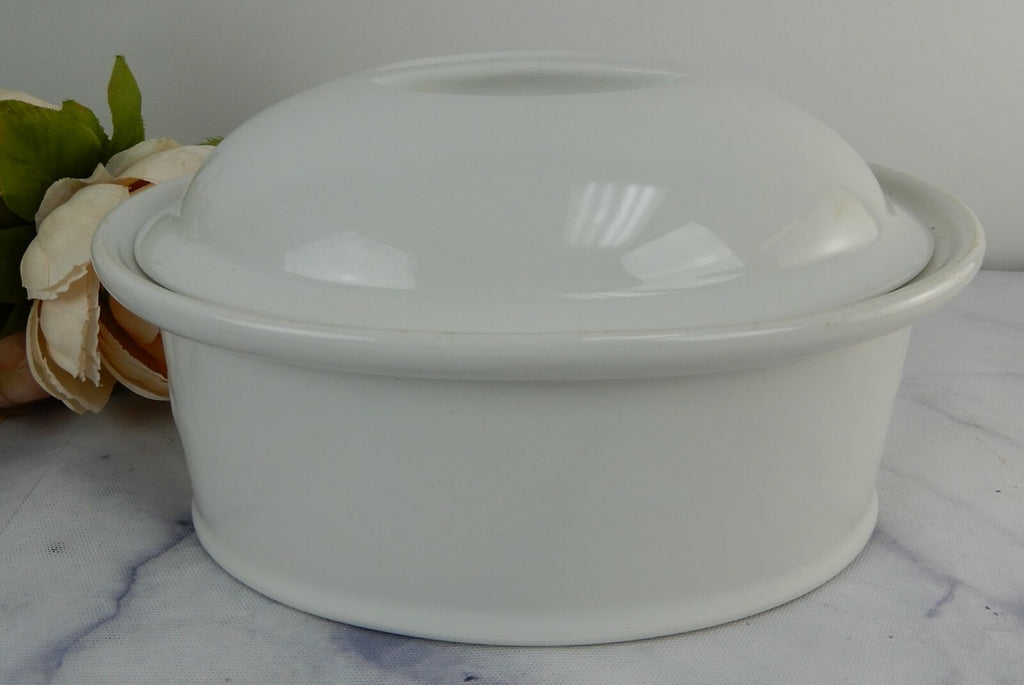 Vintage Pillivuyt Culinary White Oval Lidded Casserole Made In France