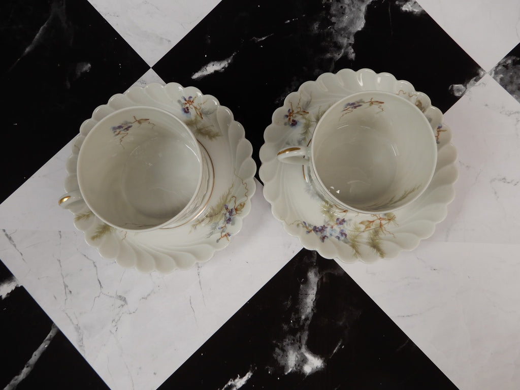 Vintage Haviland Limoges "Orsay" Made in France Set of Two Cups and Saucers