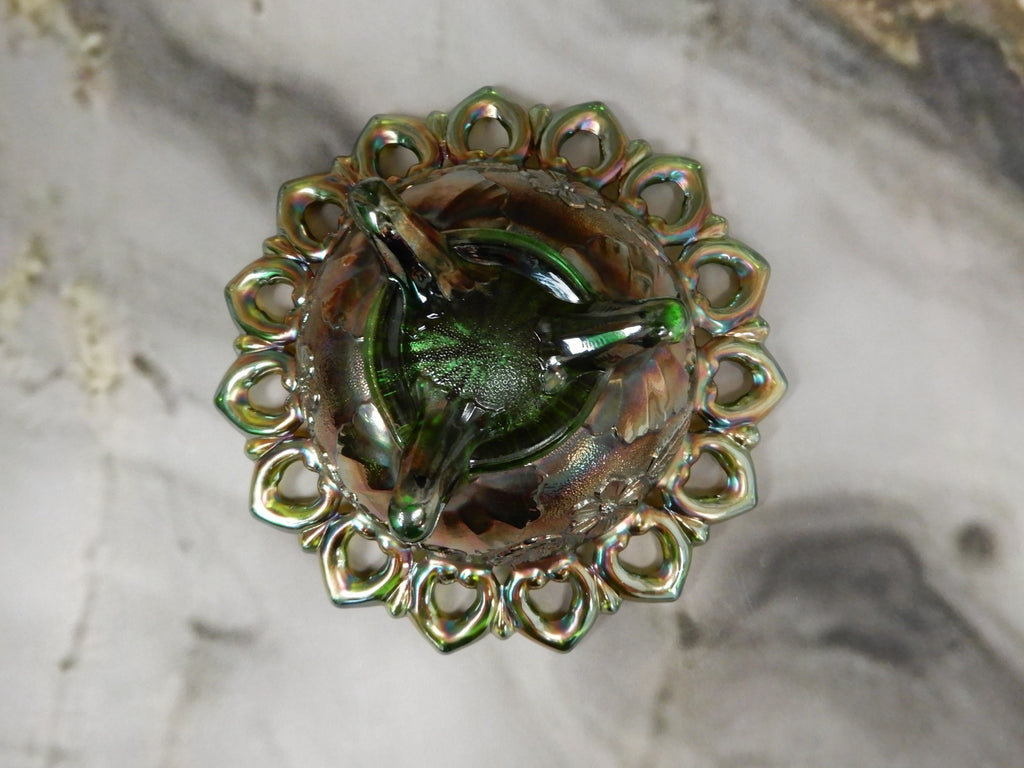 Beautiful Northwood Carnival Glass Wild Rose Open Edged Bowl