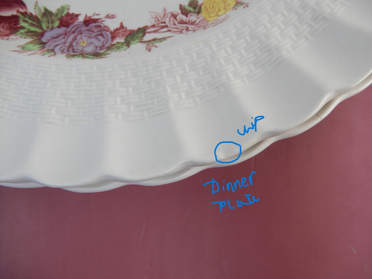 Set of 5 Piece Copeland Spode "Rose Briar" With Chips and Flaws Made In England