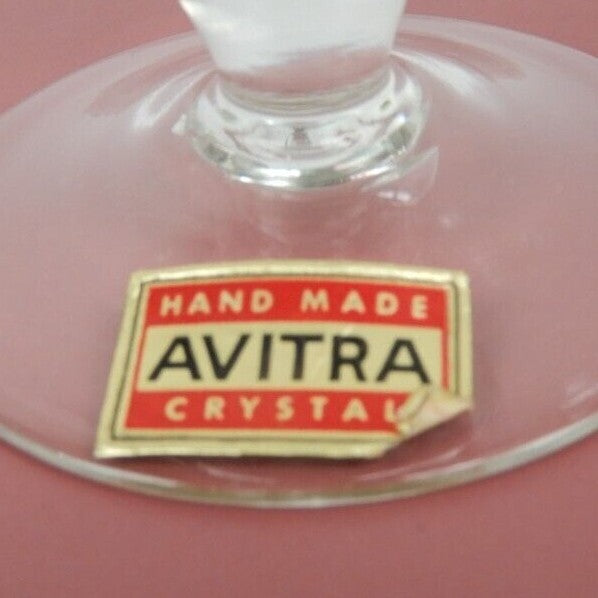 Vintage AVITRA Handmade Etched Glass Cocktail Glass Set of (5) Made in Bulgaria