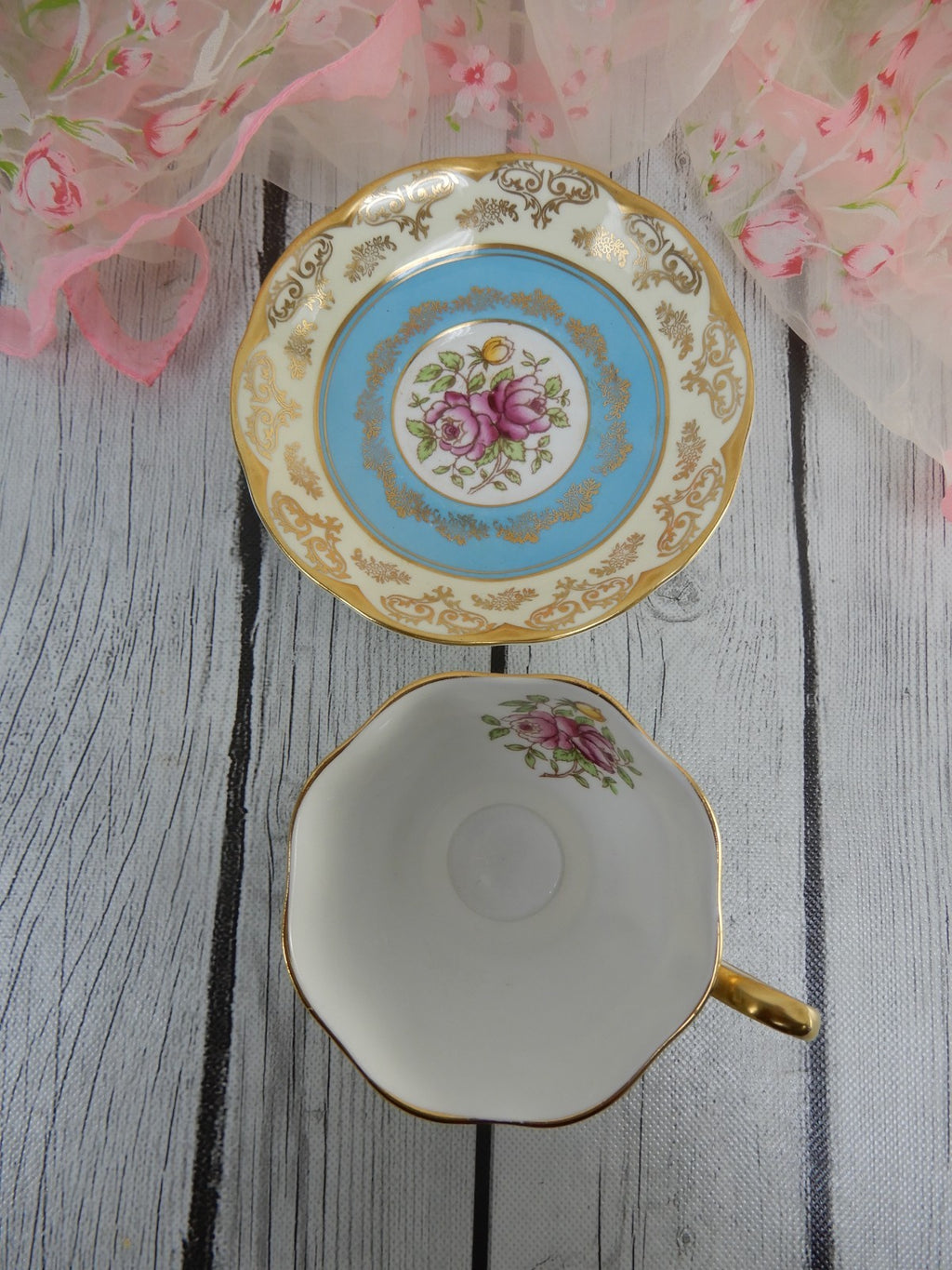Vintage Royal Albert "Mayfair" Gold Filigree Cup and Saucer