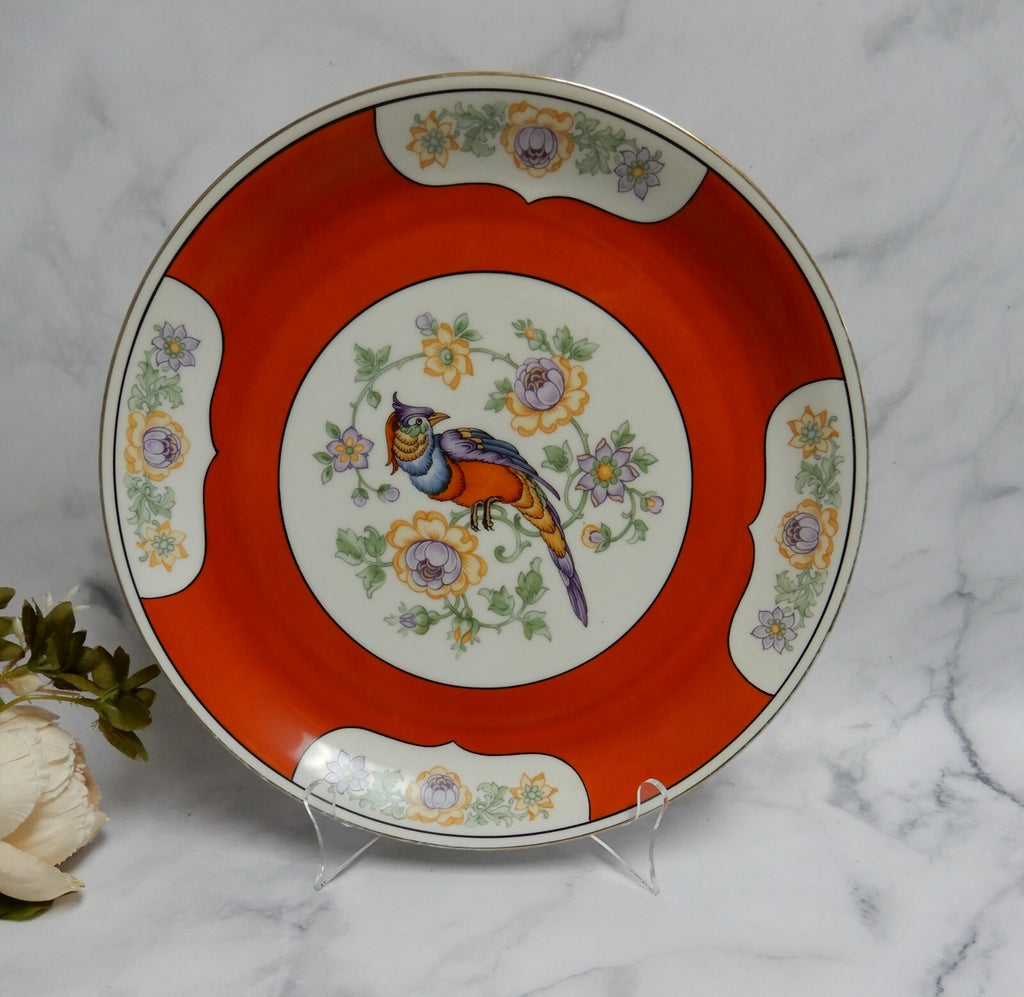 Vintage Zeh Scherzer Bavaria 1930 - 1945 Chinese Bird 12-1/8" Decorative Plate
