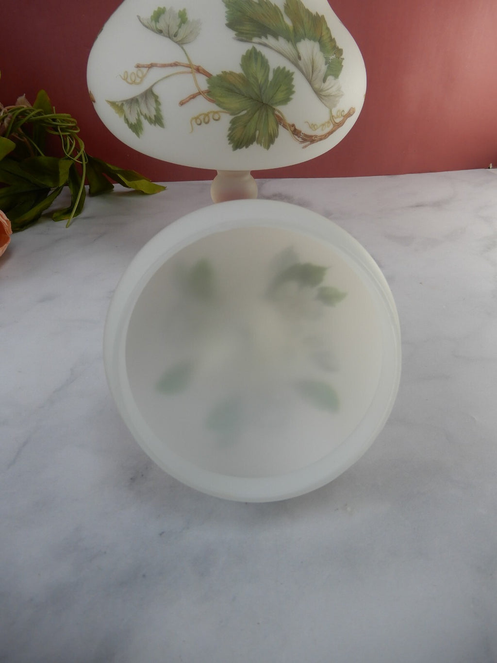 Vintage Norleans Italy Covered Compote Satin Frosted Glass Pedestal Candy Dish
