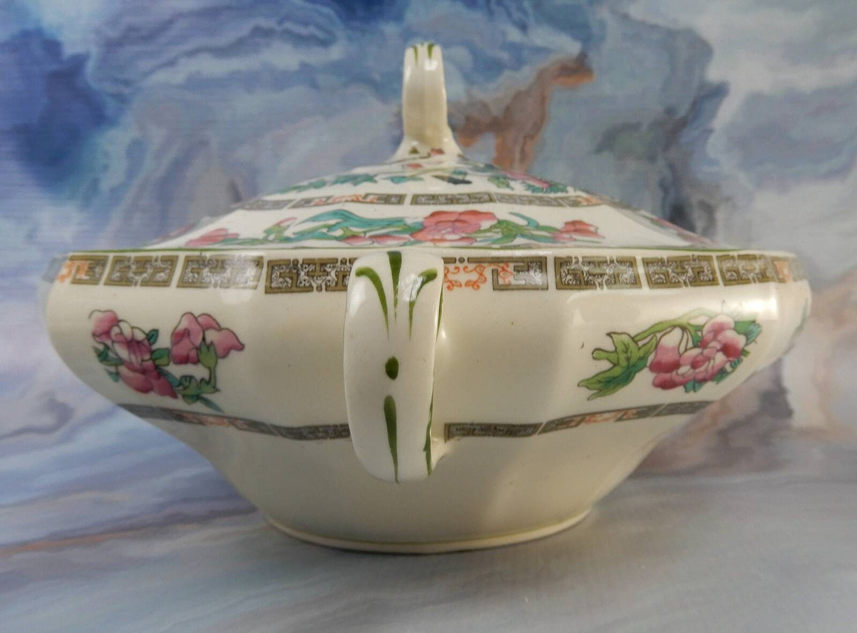 Vintage Myott ,son & Co.Round Covered 12 Sided Serving Bowl