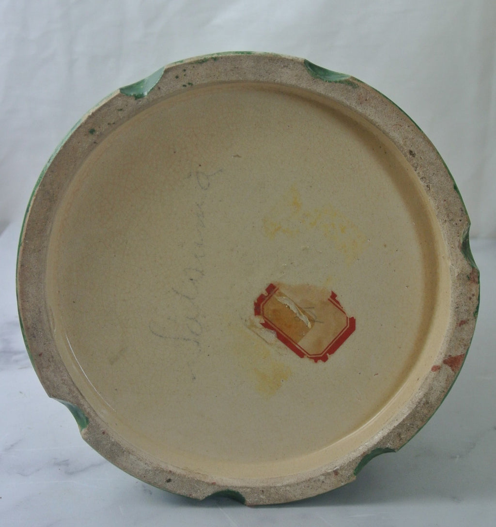 Japanese Satsuma Hand Painted Slipware Earthenware Ewer 16" High