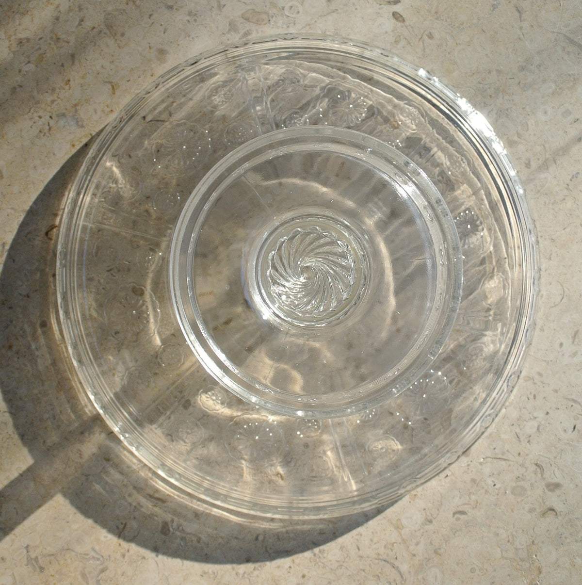 Vintage Magic / Rosette by  Bryce Brothers Clear Glass Cake Stand