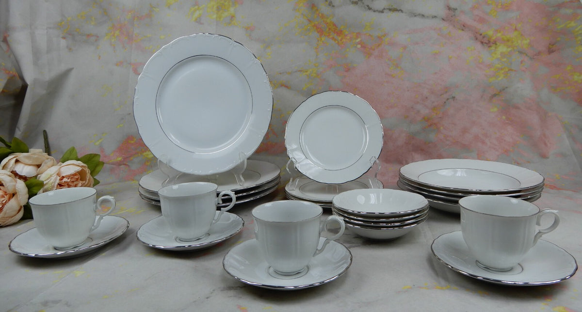 Vintage 24 Piece Fine Bohemian China Czechoslovakia "Contesa"~ 4 Place Setting