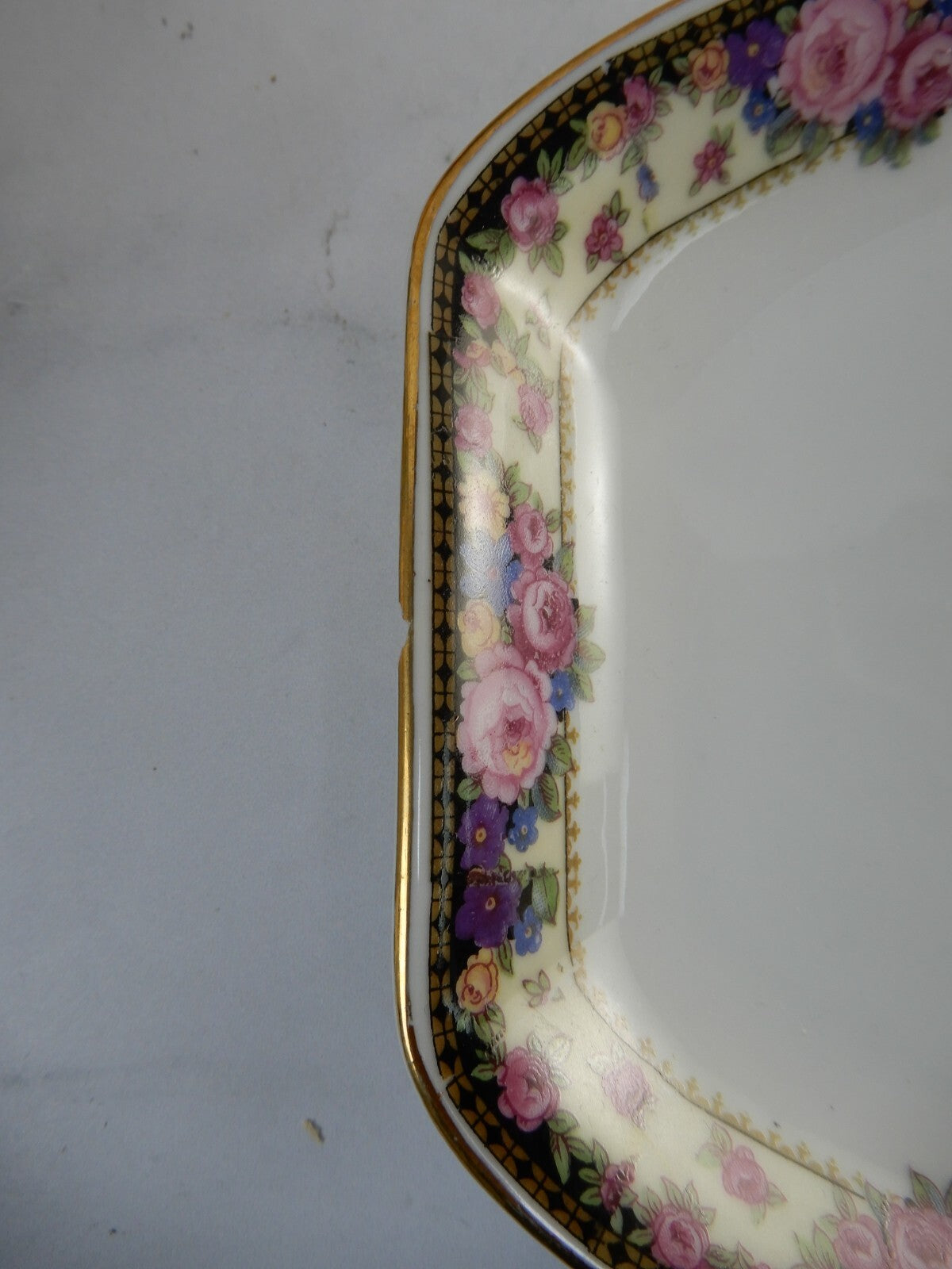 Vintage Edelstein Bavaria 11-1/8" Platter and Gravy Boat w/Attached Underplate
