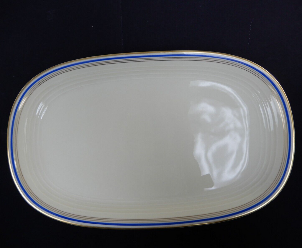 Eamag Schönwald Bavaria Serving Platters Bowls – Gold Cobalt Blue Rims
