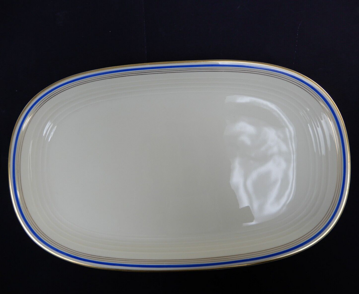 Eamag Schönwald Bavaria Serving Platters Bowls – Gold Cobalt Blue Rims