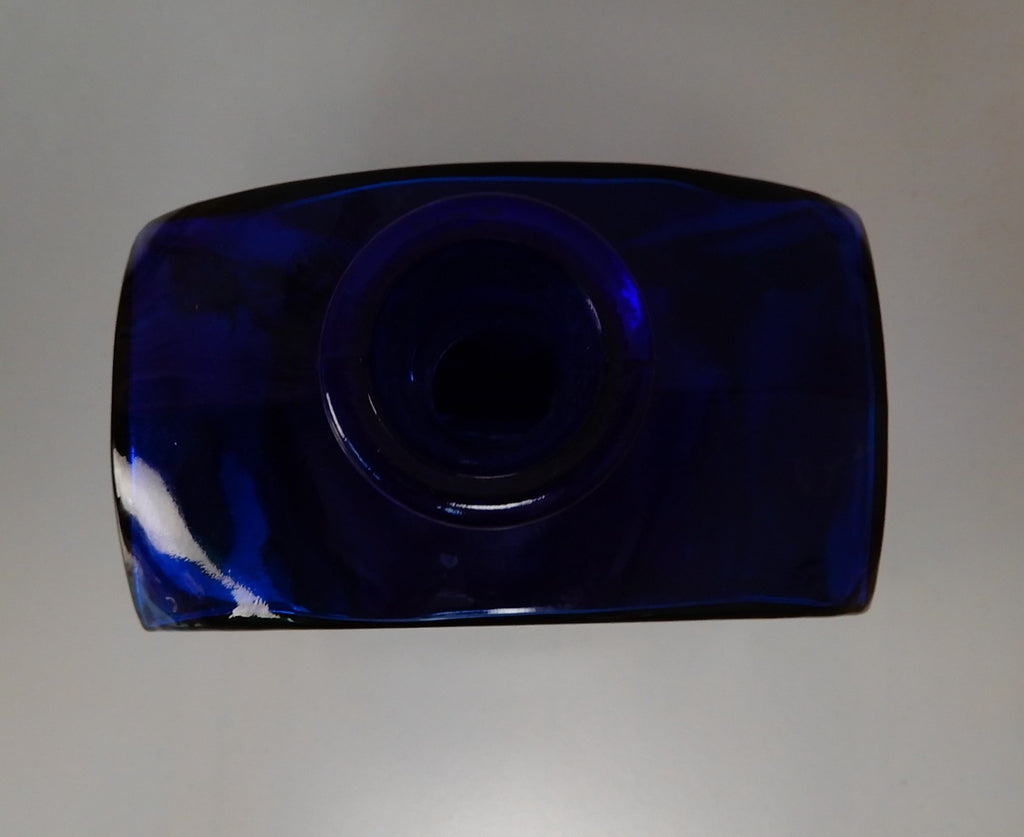 Vintage Cadeaux Cobalt Blue & Gold Glass Vanity Bottle NO STOPPER