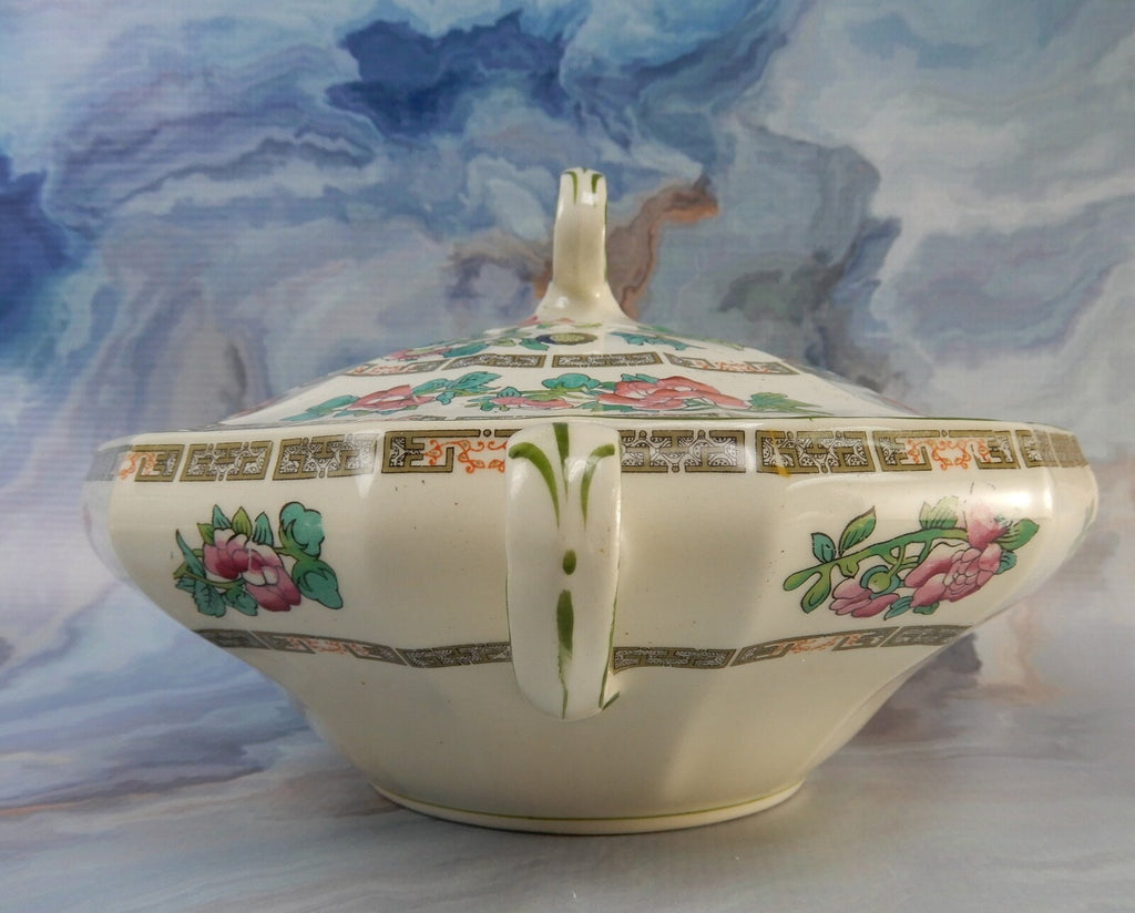 Vintage Myott ,son & Co.Round Covered 12 Sided Serving Bowl