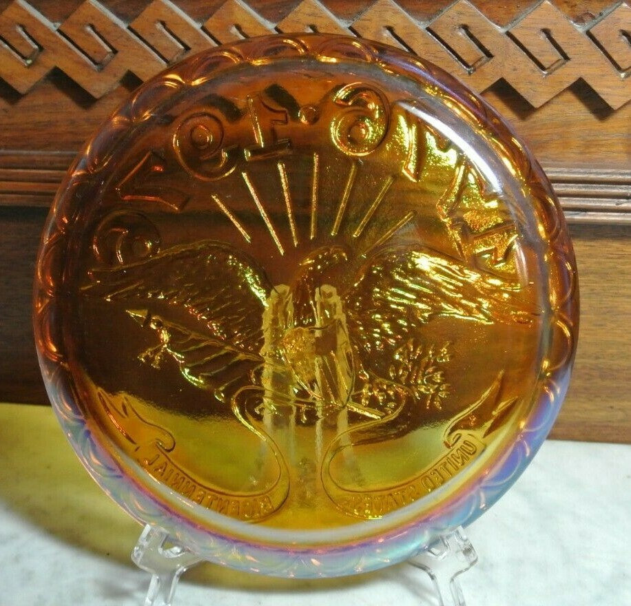 Two Indiana Carnival Glass Bicentennial United States 1776-1976 & "Liberty Bell"